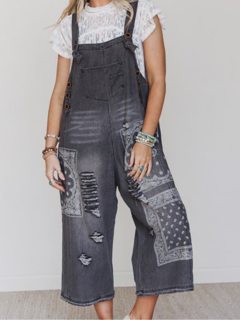 High Hopes slouchy denim overalls three birds nest NWT MSRP $118